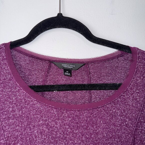 Simply Vera Vera Wang Womens Long Sleeve Asymmetrical Hem Top M - Picture 6 of 8